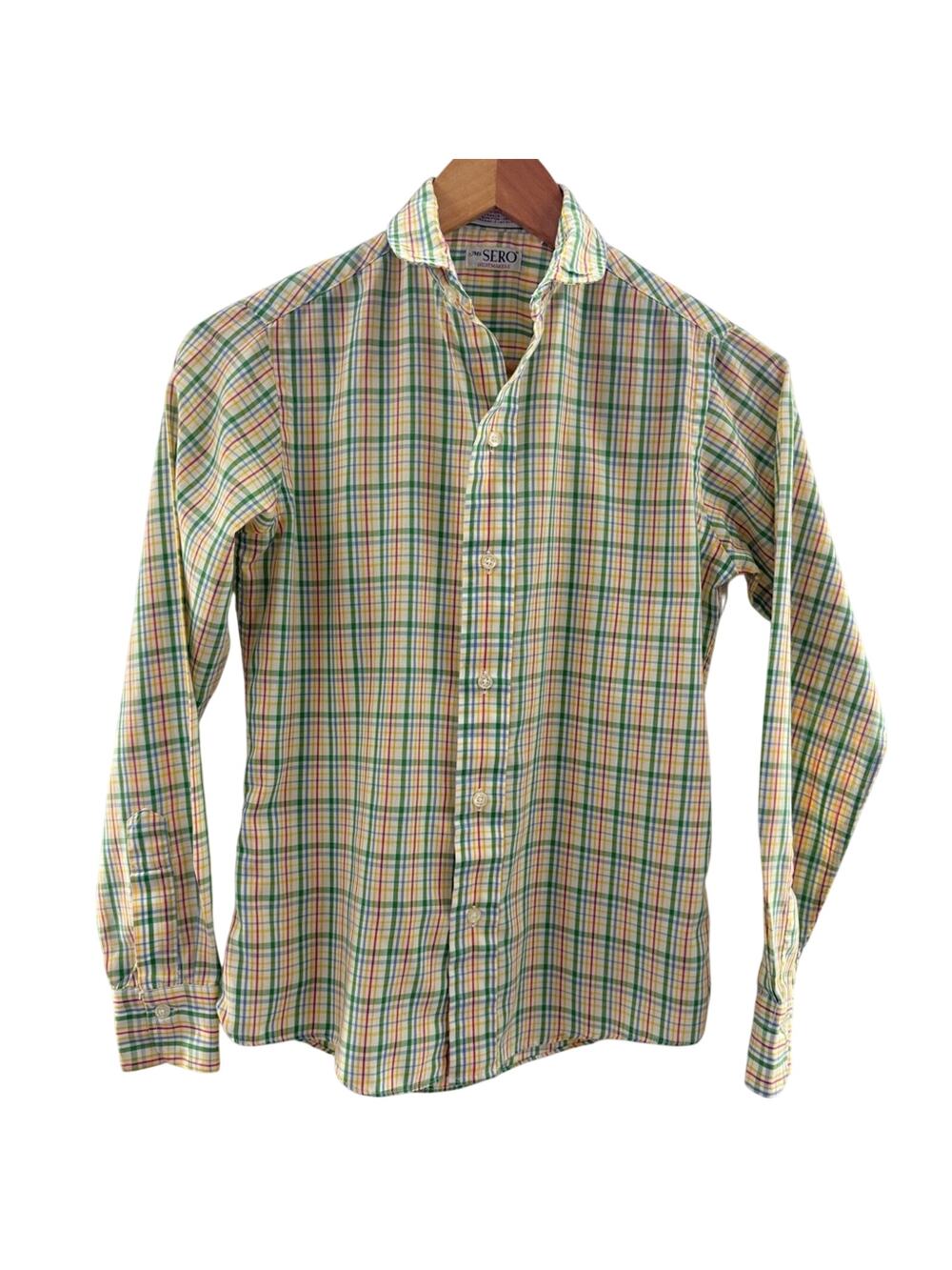 Ms SERO Vintage Superfine Poplin Rainbow Colored Plaid Button Down Shirt Size 6